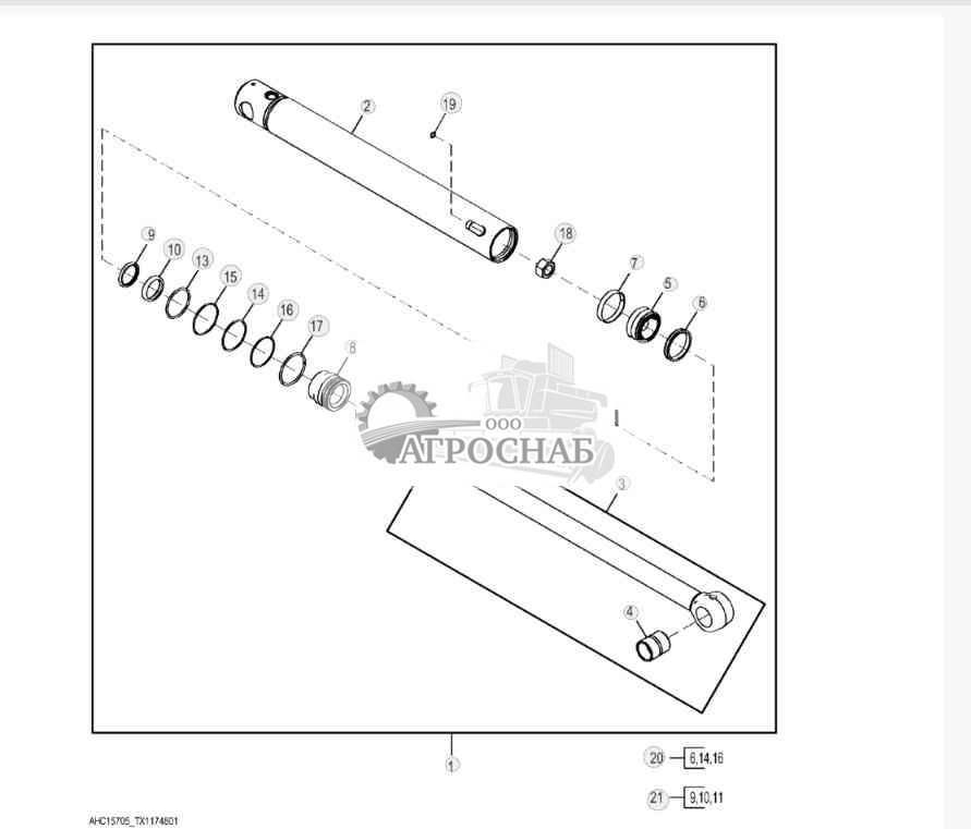 Цилиндр ковша и ремонтный комплект, компоненты для замены для тяжелых условий эксплуатации 